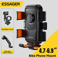 Essager Motorcycle Bike Phone Mount 360°Rotatable Phone Holder for Mountain Bike Motorcycle Non-slip Stand for 4.7-6.9Inch Phone
