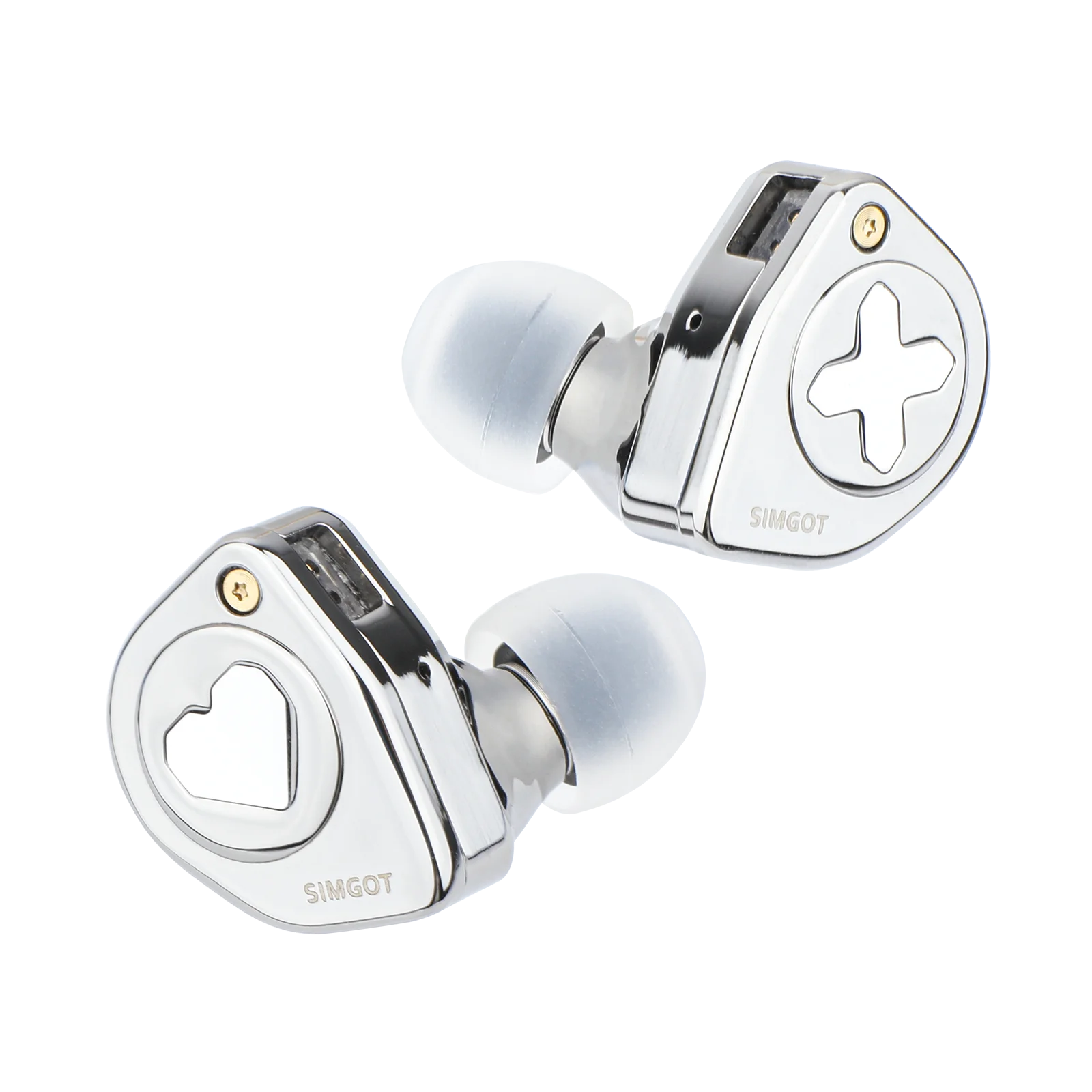 Auriculares SIMGOT EW300 1DD + 1 Planar + 1PZT con controlador híbrido IEM HIFI con boquillas desmontables Cable OFC IEM plateado para músico