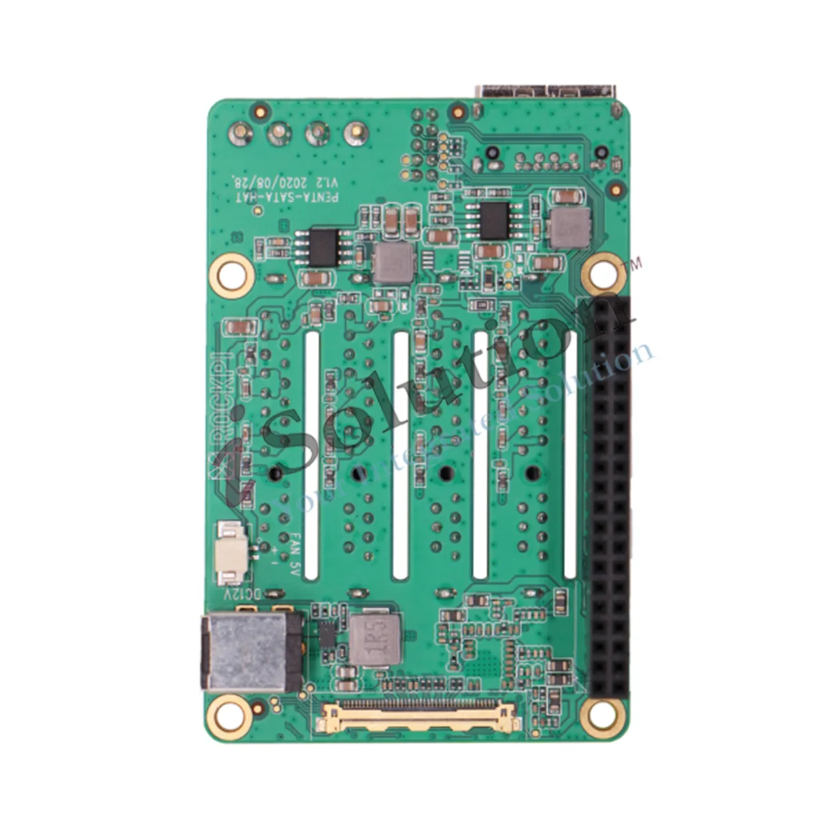 Penta SATA HAT Hasta 5x Discos SATA HAT para Raspberry Pi 5 y ROCK Pi SBCs,3C,5A, 4A / 4B / 4SE / 4A+ / 4B+ / 3A