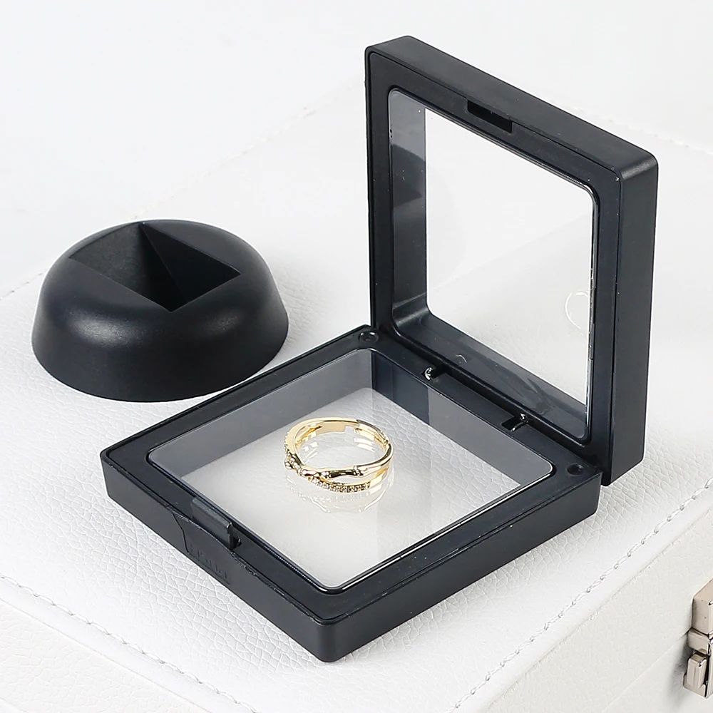 5Pcs Floating Display Case Frame Ring Necklace Earring Packaging Box Jewelry Coin Display Stand Holder