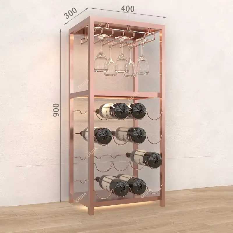 Wholesale Metal Wooden Wine Rack Freestanding Floor Custom Color for Living Room Kitchen Pantry Wine Cellar Storage Display