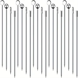 20Pcs/pack Stainless Steel Cocktail Picks, Cocktail Sticks, Cocktail Skewers, Reusable Metal Cocktail Stick, Olives Appetizers
