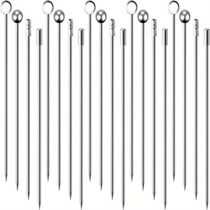 20 Buah / bungkus Pilihan Koktail Baja Tahan Karat, Stik Koktail, Tusuk Sate Koktail, Stik Koktail Logam yang Dapat Digunakan Kembali, Makanan Pembuka Zaitun 12 pilihan koktail penjualan terbaik - №