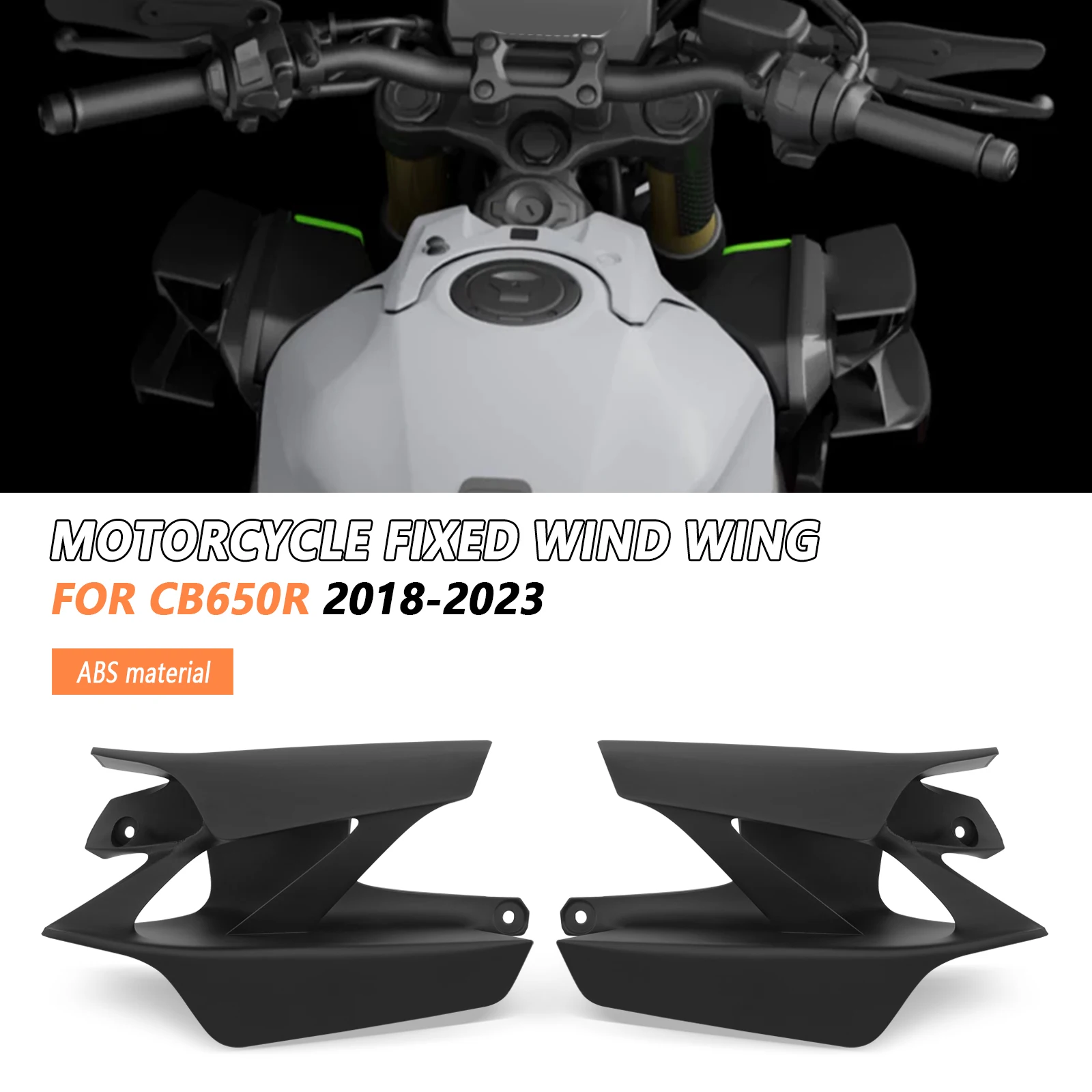 

For Honda CB650R CB650 R 2019 2020-2023 NEW Motorcycle Side Winglet Spoiler Wind Flow Fixing Wing Front Fairing accessories