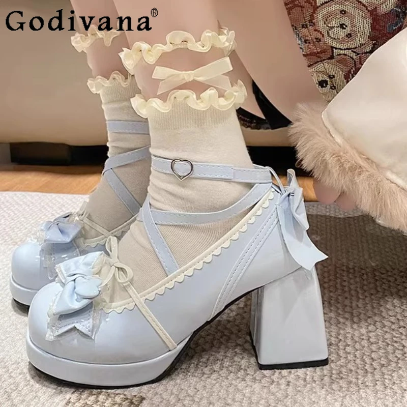 جديد كعب مكتنز ماري جين أحذية النساء اليابانية لوليتا مطابقة فستان أحذية أنثى الأميرة عالية الكعب JK حذا فردي للسيدات #3