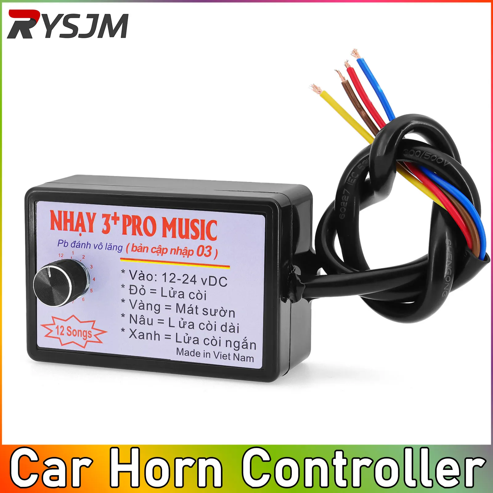 1pc Car Horn Controller Electric Horn Speaker Sound Control Unit with 12 Sound Effects Switching 12-24V for Car Truck Marine Boa