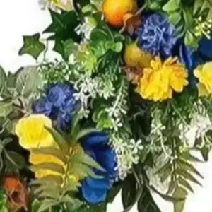 Artificial Flower Wreath For Party Seasonal Decor Floral Wreath Vivid Shape Cheerful Elegant Design Artificial