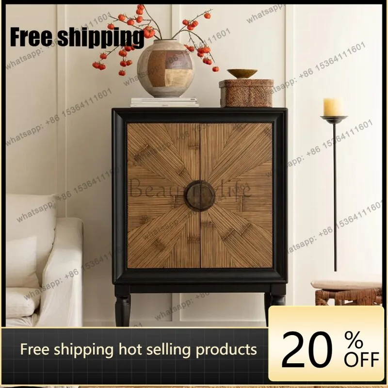 Factory Direct Sales French American Retro Solid Wood Side Cabinet Medieval Light Luxury Nordic Locker