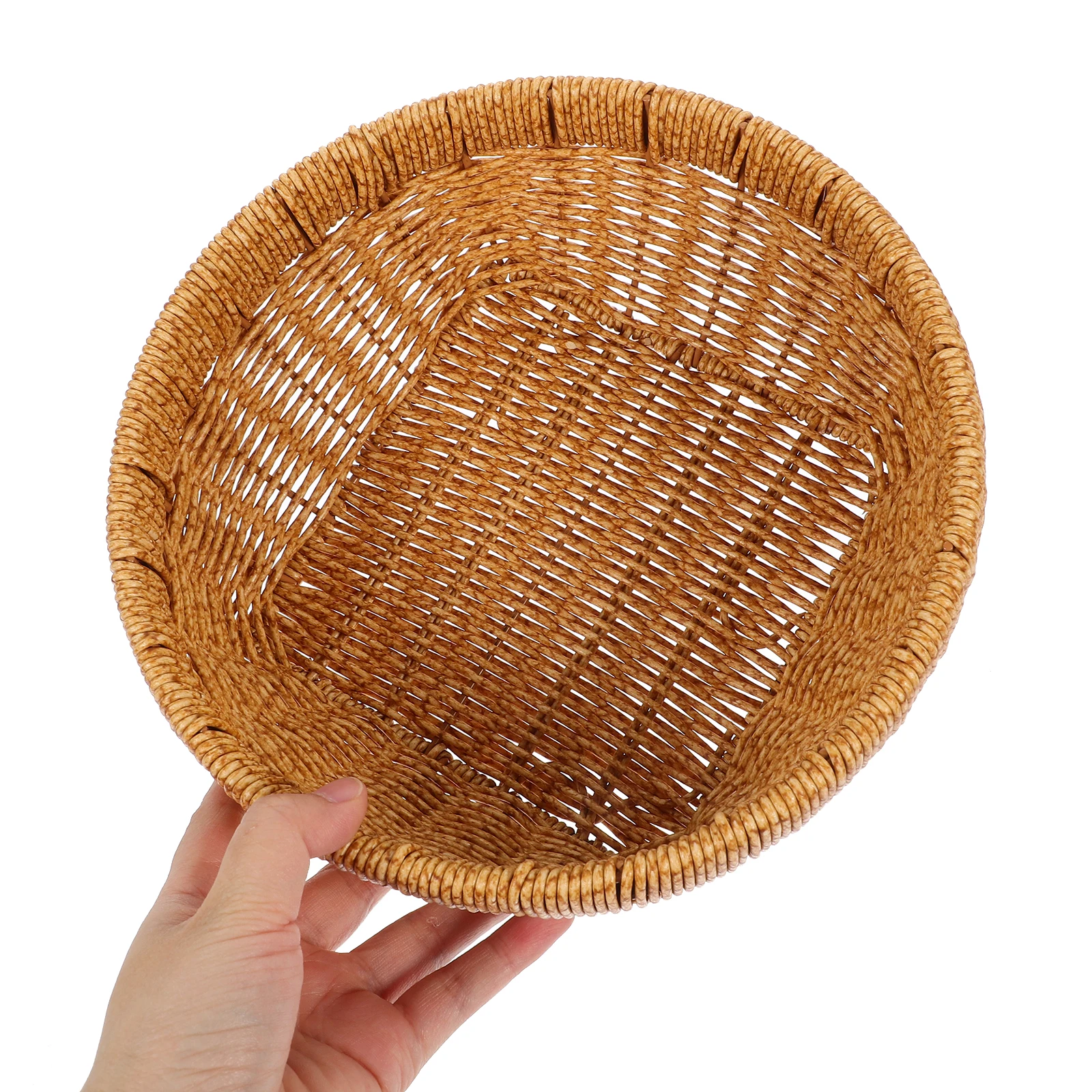 

Rattan Fruit Basket Weave Bowl Home Food Container Kitchen Snack ganizer Imitation Rattan Fruits Container Small Size Practical