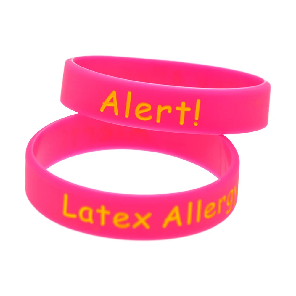 1 Stück/5 Stück Medizinisches Alarmarmband für Latexallergie, Silikon-Armband, Sicherheitserinnerungsarmband – Detail 3