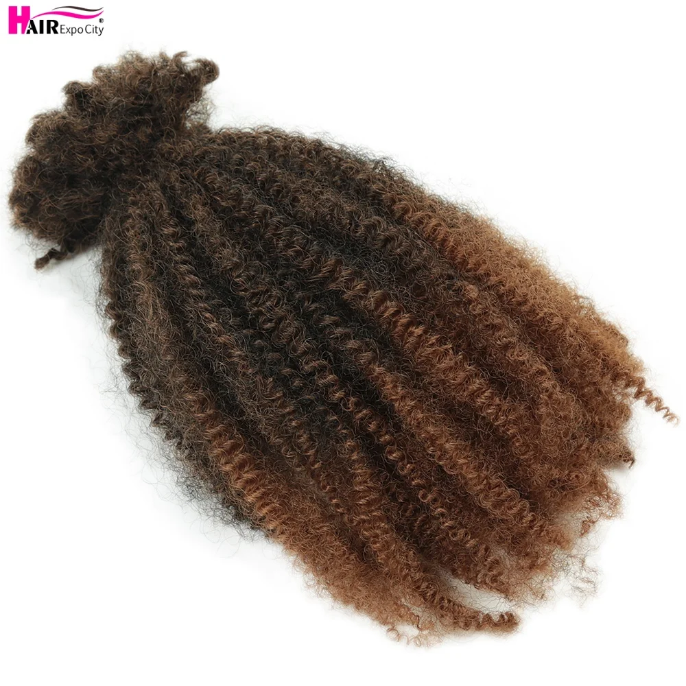 Afro Kinky Curly Bulk Synthetic Braiding Hair 12 inch Protein Fiber Durable Curl Hair Soft Micro Twist Braids Hair  Extensions image 4