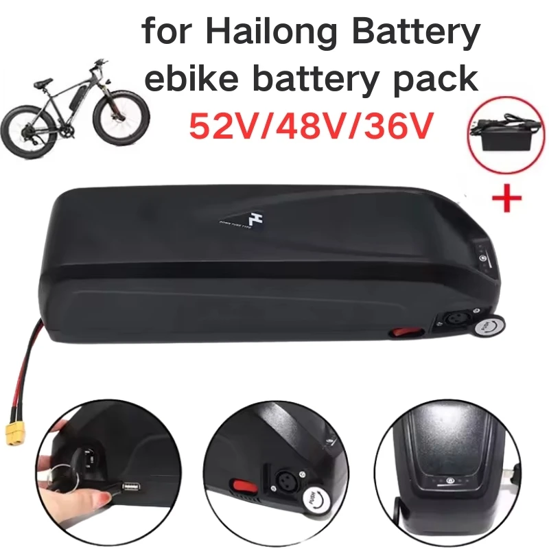 

Original Battery for Hailong Battery 48V 36V 52V 20Ah 30Ah for Bafang BBS02 BBS03 BBSHD Motor Hailong Battery 36V Hailong 48V