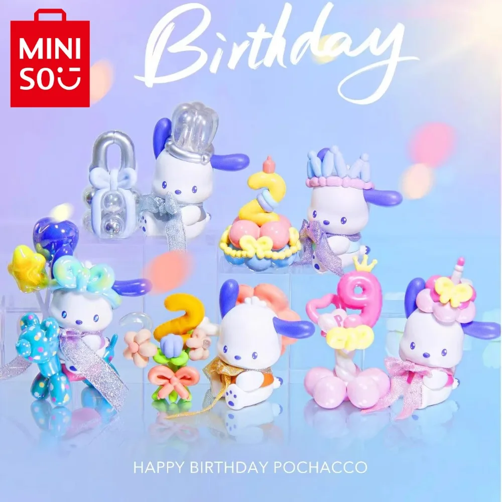 

MINISO Sanrio Pochacco Balloon Carnival Party Series Blind Box Trendy Toy Figure Collection Hobby Ornament Birthday Gift