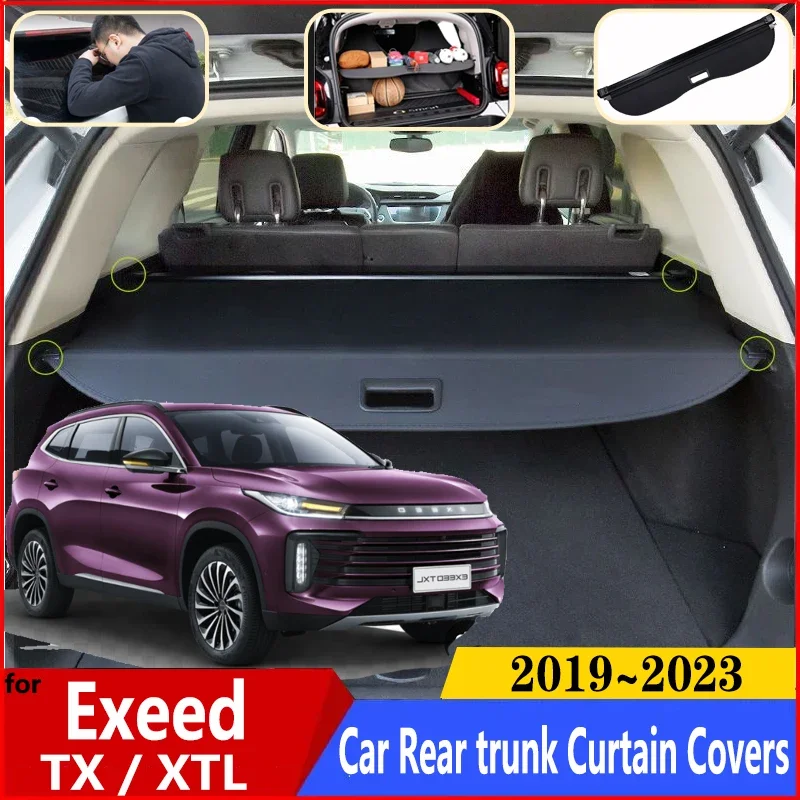 

Car Trunk Curtain For Chery Exeed XTL 2023 Accessories XT 2019~2023 Car Trunk Luggage Curtain Rear Trunk Cargo Cover Accessories