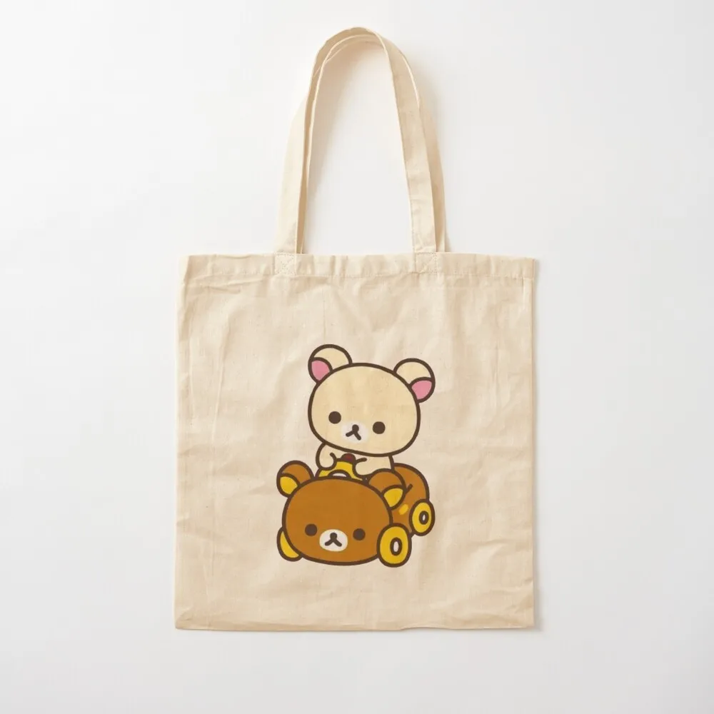 

korilakkuma driving a Rilakkuma car Tote Bag canvas tote bags Custom bag bags woman 2025