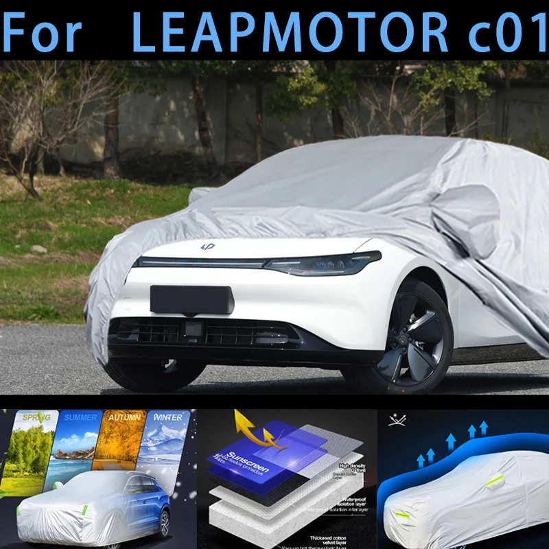 

For LEAPMOTOR c01 Outdoor Protection Full Car Covers Snow Cover Sunshade Waterproof Dustproof Exterior Car cover protection