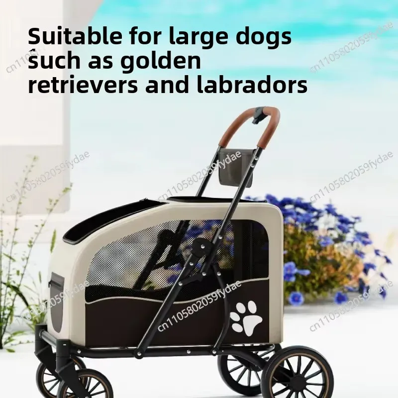 Medium and Large Dog Multi-functional Pet Cart Outdoor Travel Large Transportation Elderly Dog Cart Portable Foldable