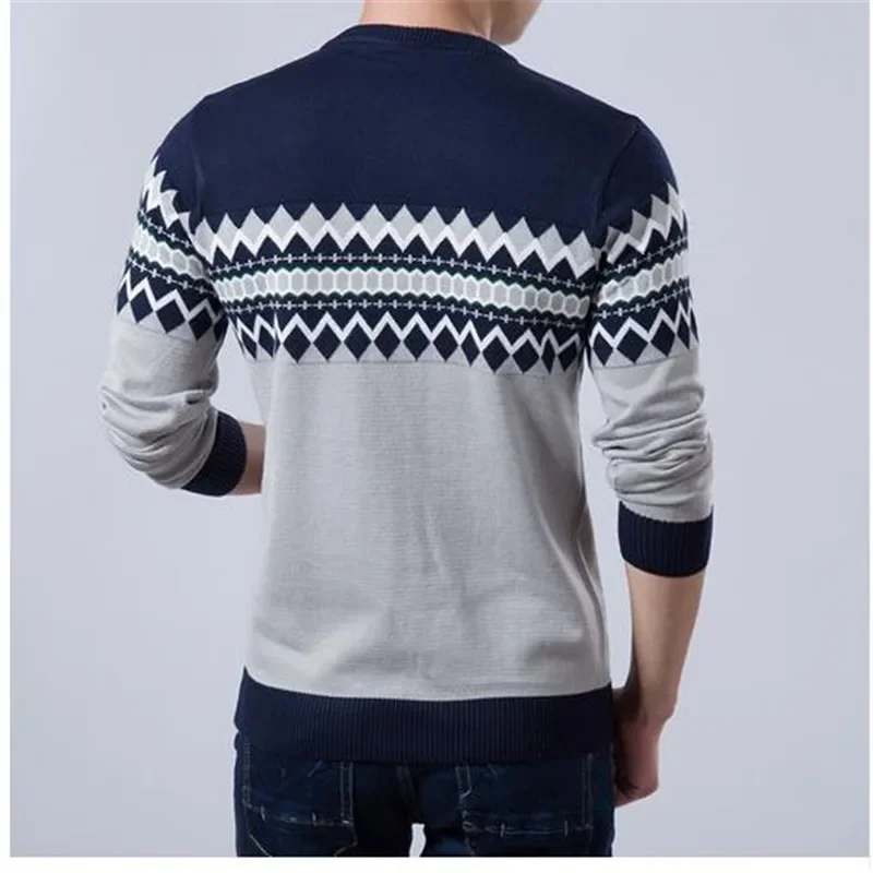 Bild 4: Neue Herbstmode Marken-Freizeitpullover O-Ausschnitt Slim Fit Strick Herren Gestreifte Pullover & Strickjacken Herren Pullover XXL