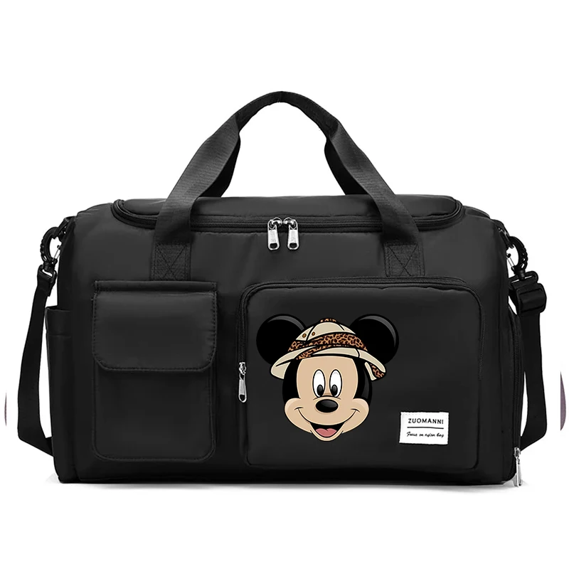 Women Disney MICKEY MOUSE Carry on Travel Bag Large Capacity Gym Weekend Duffle Bags with Shoe Compartment Sport Fitness HandBag