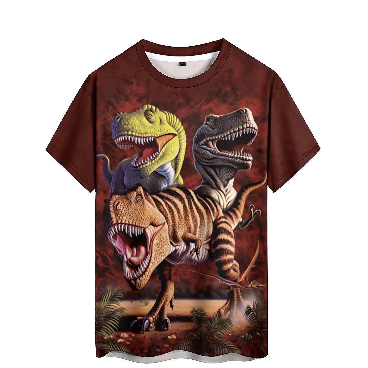 Men's 3D Printed Short Sleeve T-Shirt - Designer New Chinese Pattern, Student Crew Neck Tee