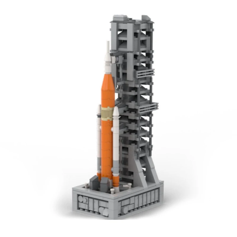 MOC Space Artemis SLS Rocket Model Kit Saturn V Mars Exploration Launch Vehicle Building Block Toy Kid Science STEM Brick Gift