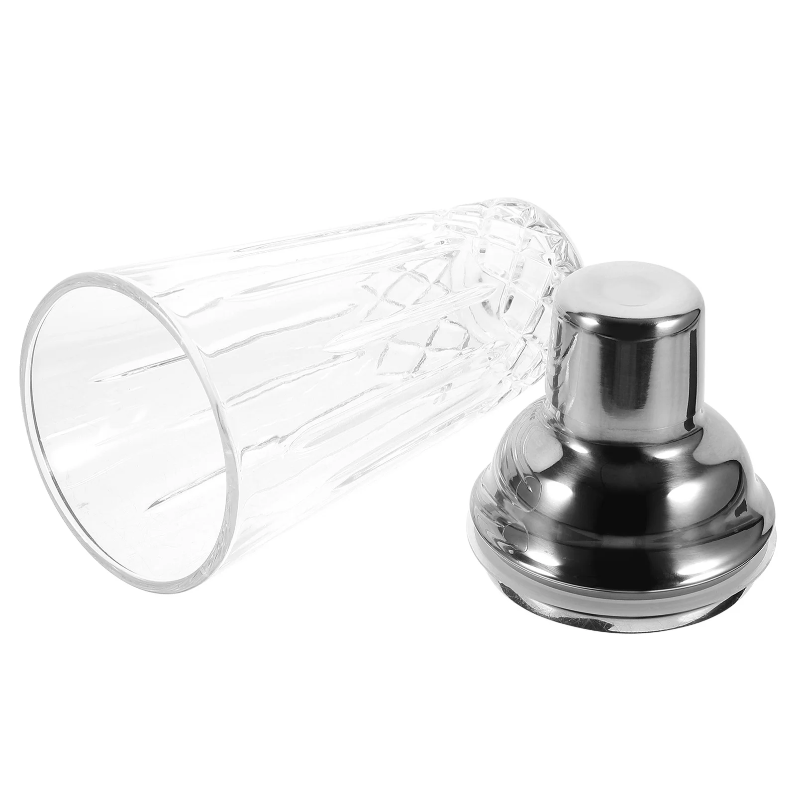 

Clear Glass Cocktail Shaker with Stainless Steel Lid Cocktail Mixer for Cocktails Milk Tea and Cold Drinks Bar Wine Shaker