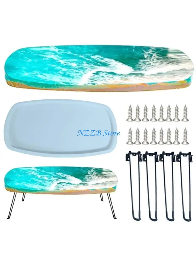 

T21F Большой речный стол Силиконовый плесень DIY Ocean Crystal Laste Casting плесень украшения