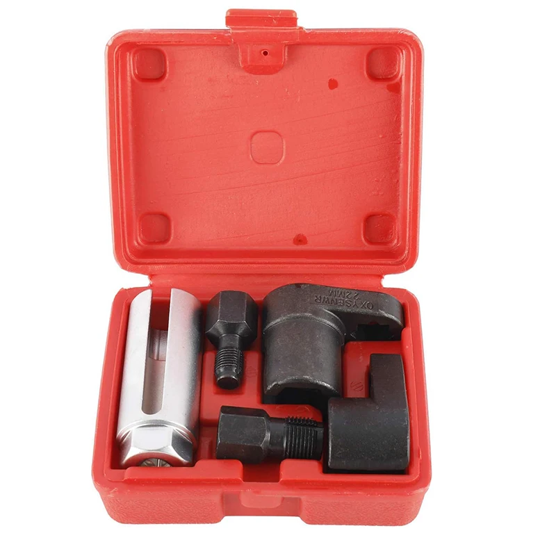 5pcs Oxygen Sensor Wrench Kit for Automotive O2 Socket Removal Install Offset Vacuum Sensor Socket Thread Chaser Tool