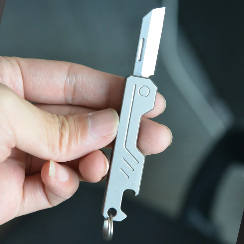 Imagem -04 - Mini Liga de Titânio Handle Pocket Knife M390 Lâmina Faca Dobrável Alta Dureza Abridor de Garrafas Edc Express Ferramenta ao ar Livre