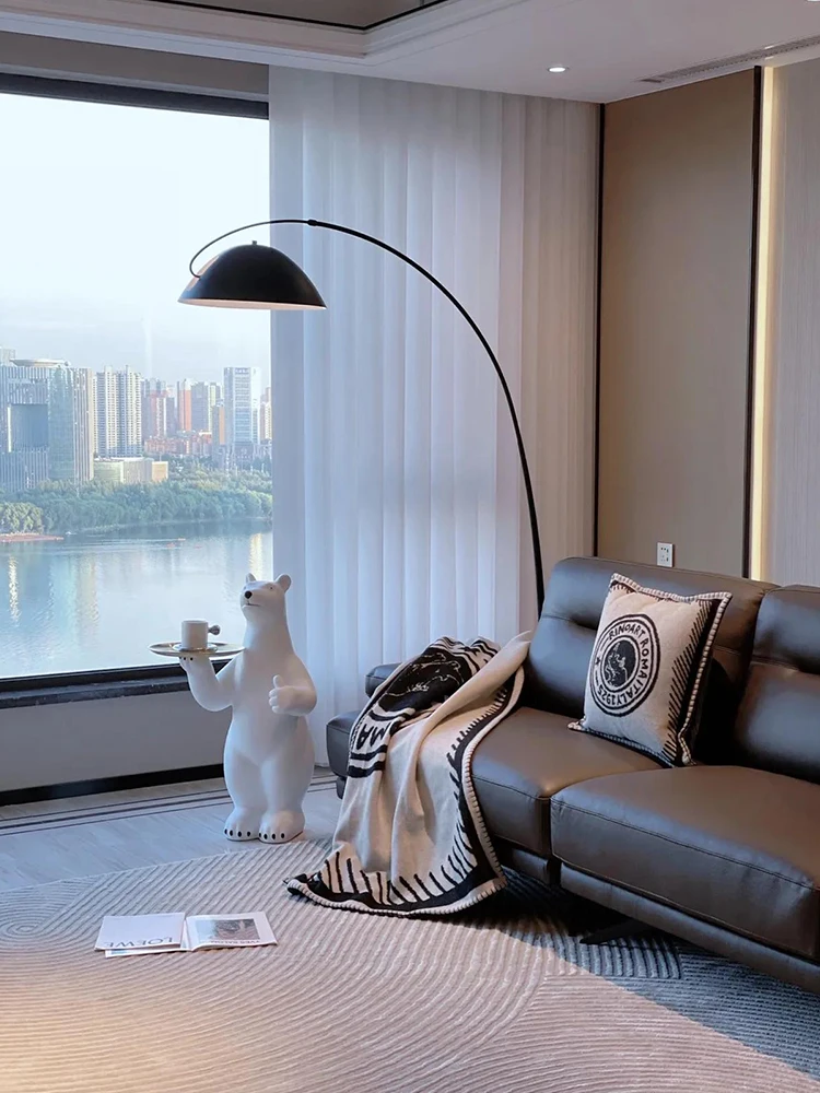 Fishing lamp floor lamp living room sofa vertical study fishing line lamp villa decorative lamp