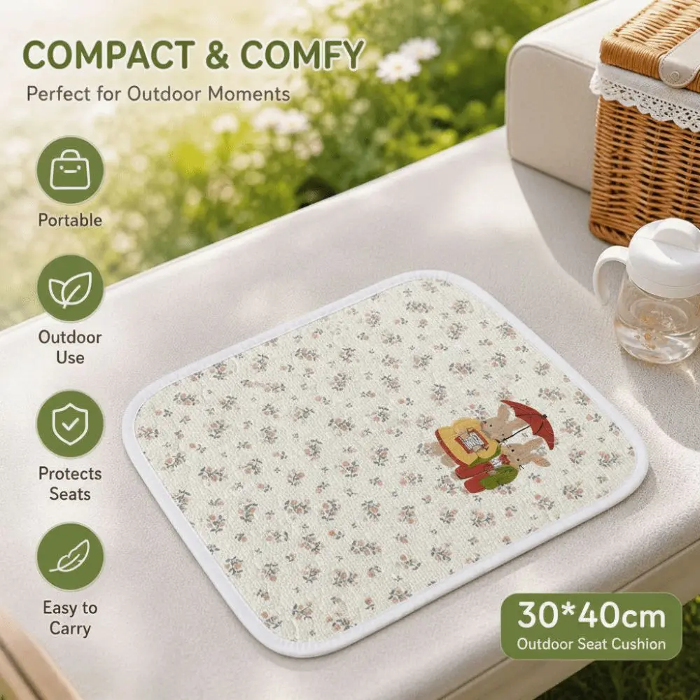 Polyester Portable Seat Pad Lightweight Printed Pattern Travel Seat Cover Portable Protective Barrier Seating Pad Subway Commute