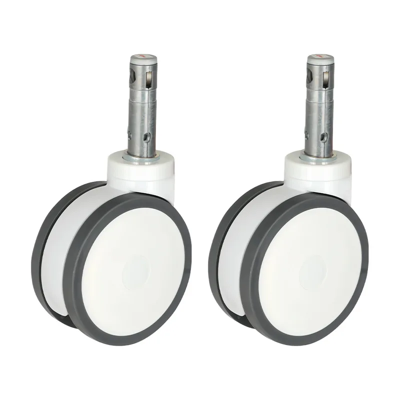 Silent TPR Central Lock Swivel Rollers, Replacement Fittings For Hospital Transfer Bed, Medical Equipment Mover Accessories