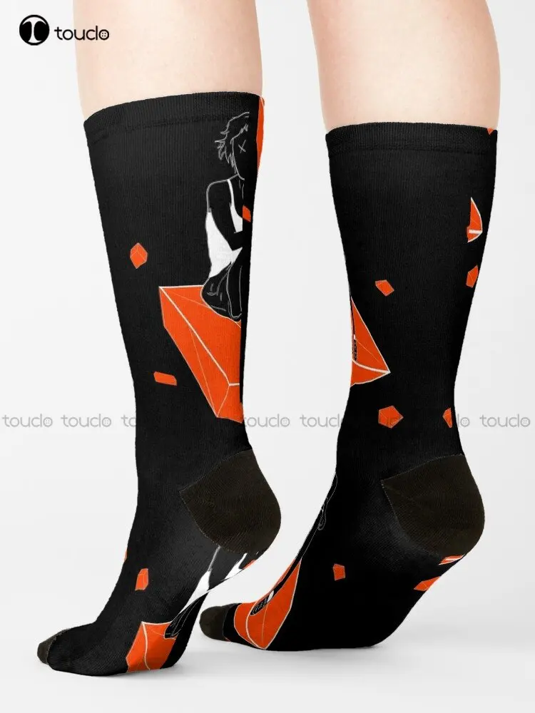 Run Away With Me Optic Ill, Orange Socks Girls Crew Socks Personalized Custom Unisex Adult Teen Youth Socks Custom Gift