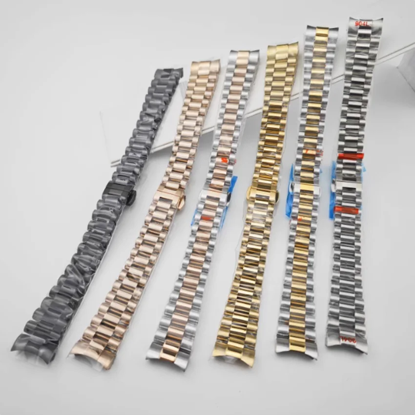 

17MM Watch Strap Replacement Stainless Steel Bracelet Watch Belt Band for 31MM Watch Case NH05 Strap Butterfly Buckle Watchbands