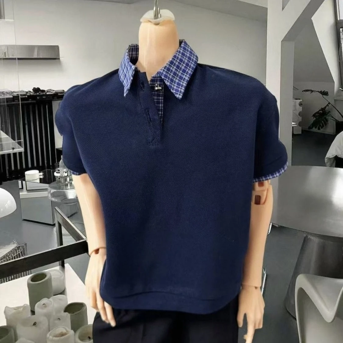 Moda 1/3 roupas de boneca caber para 75cm masculino bjd boneca curta camisa polo menina brinquedos jogar casa vestir-se acessórios de boneca, sem boneca