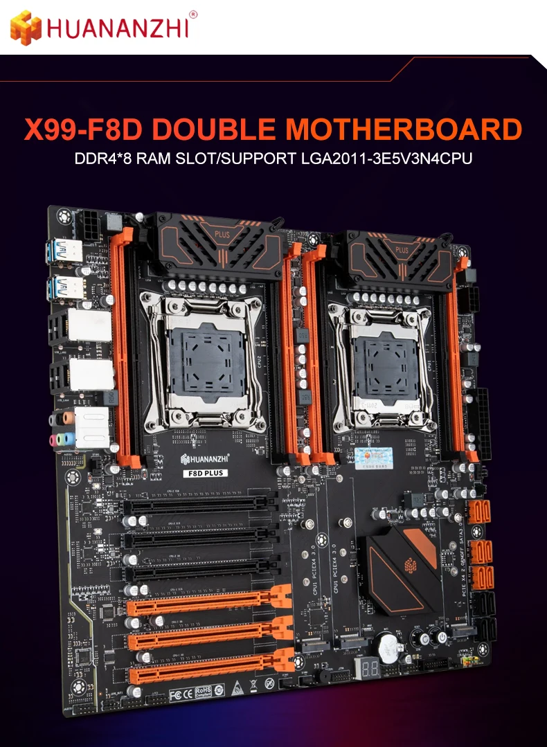 HUANANZHI 4 Channels X99-F8D PLUS Motherboard Aleo Support Xeon DDR4 Memory Socket LGA 2011-3