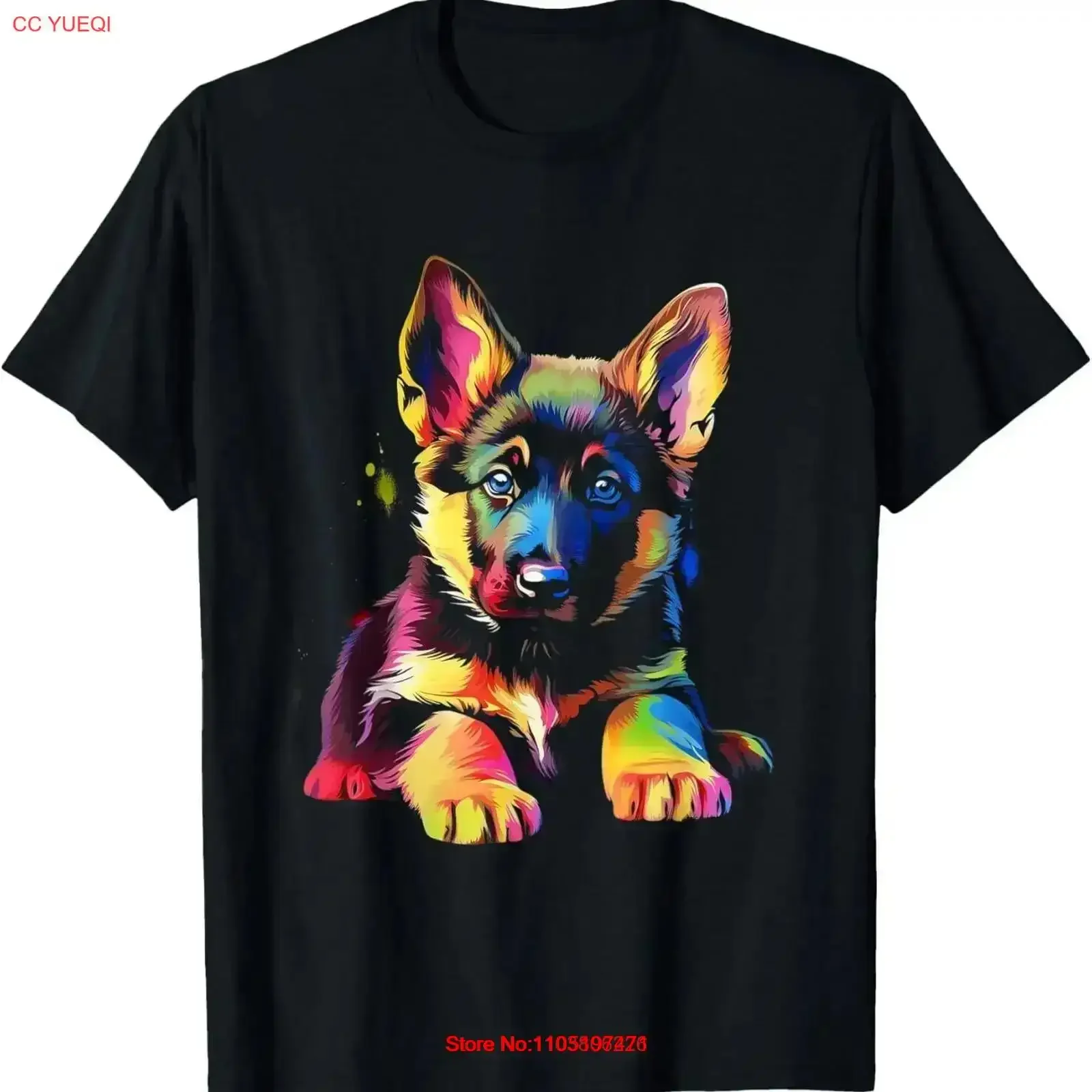 

Футболка с щенком немецкой овчарки, винтажный стильный топ для повседневной носки, повседневная мода, универсальная графика, удобная