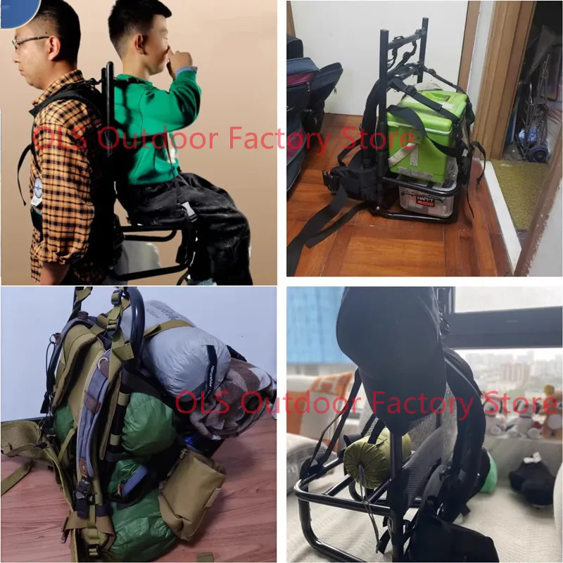 Imagem -06 - Portable Heavy Carrying Backpack Foldable Bolsa Frame Caminhadas ao ar Livre Camping Caça Transportadora Liga de Alumínio 60kg Loading