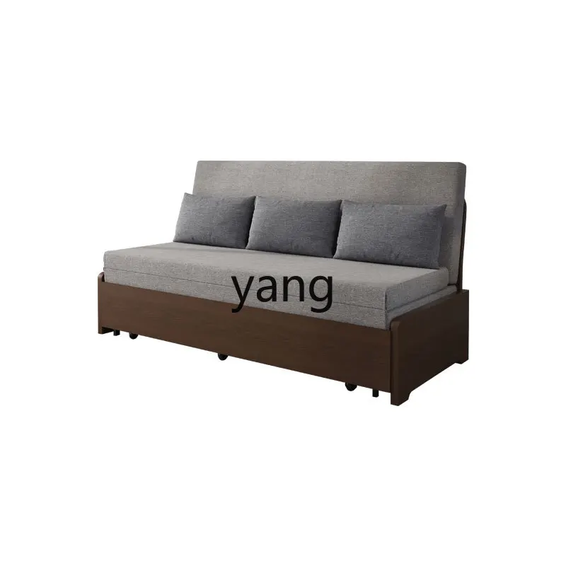 CX Foldable Solid Wood Sofa Bed Dual-Use Economical Storage Double Small Apartment