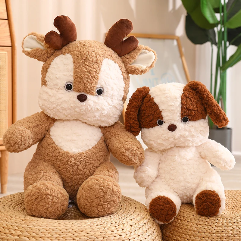 

30/40/50cm Lovely Cartoon Puppy Bear Deer Soft Plush Toys Stuffed Animals Christmas Elk Throw Pillow Baby Kid Accompany Doll Toy