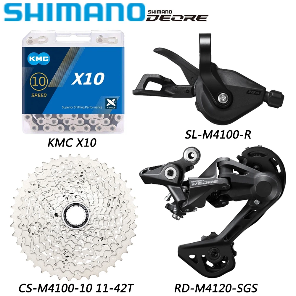 

SHIMANO DEORE M4100 1X10 Speed Kit for MTB Bike M4100 Shifter RD-M4120-SGS Rear Derailleurs CS-M4100-10 Cassette Bicycle Parts