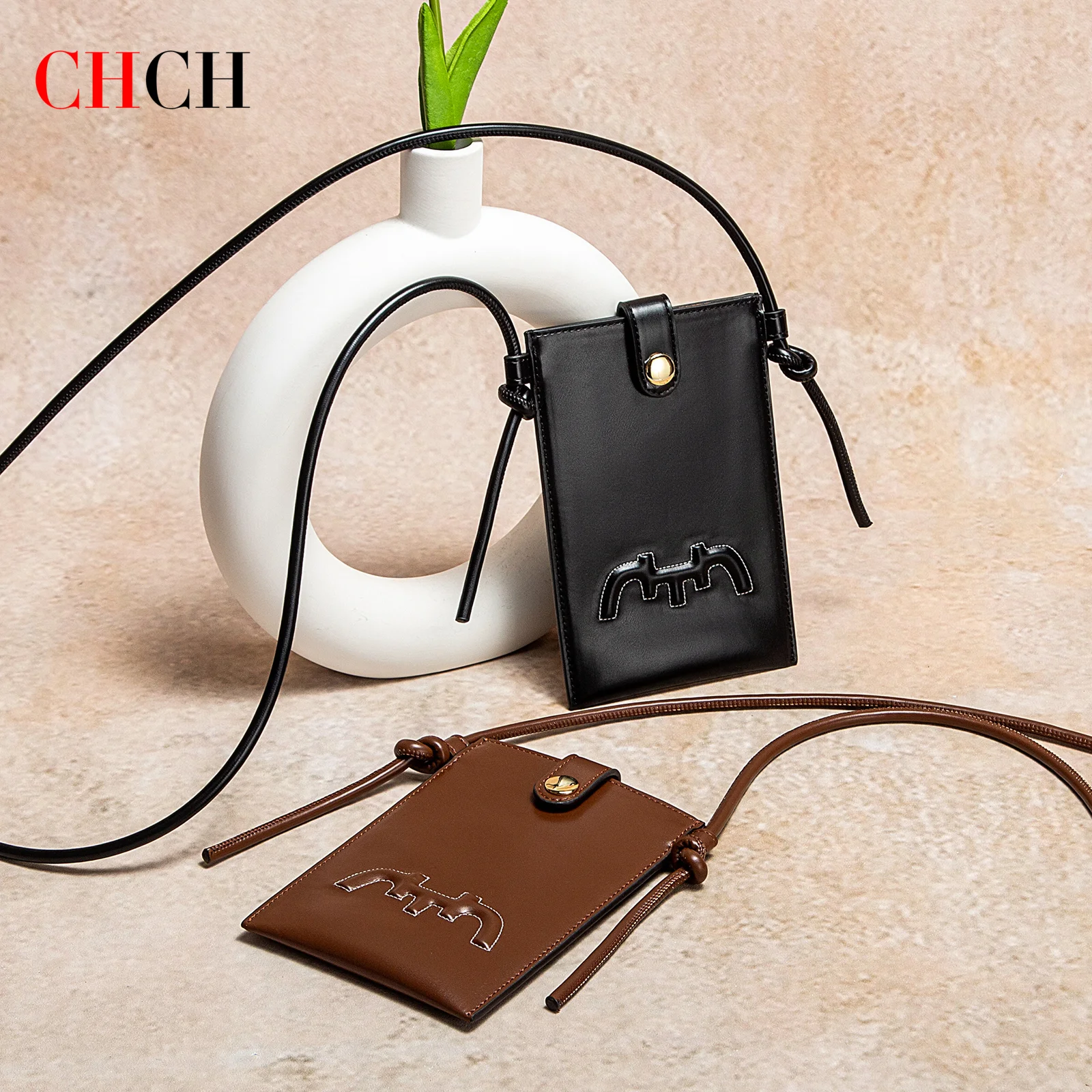 CHCH bolso cruzado para mujer 2025 nuevo Mini bolso para teléfono bolso de mujer de café Simple
