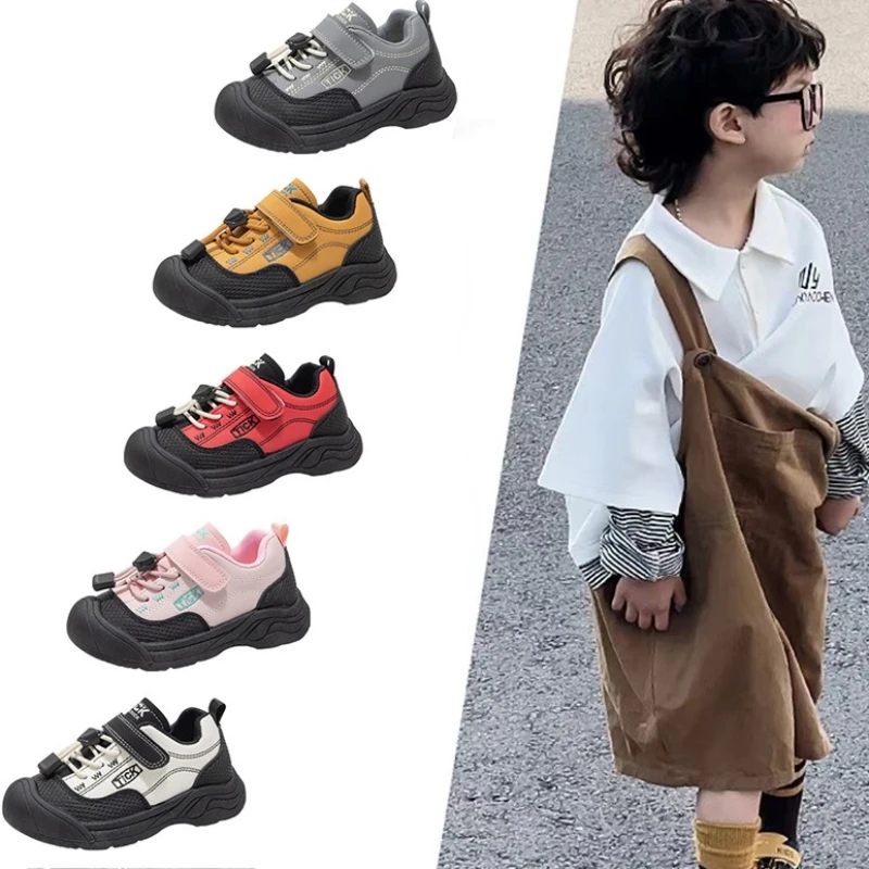

Детская спортивная обувь, осенняя простая корейская версия, детские кроссовки для бега, повседневные противоскользящие детские лоферы, универсальная школьная обувь для девочек