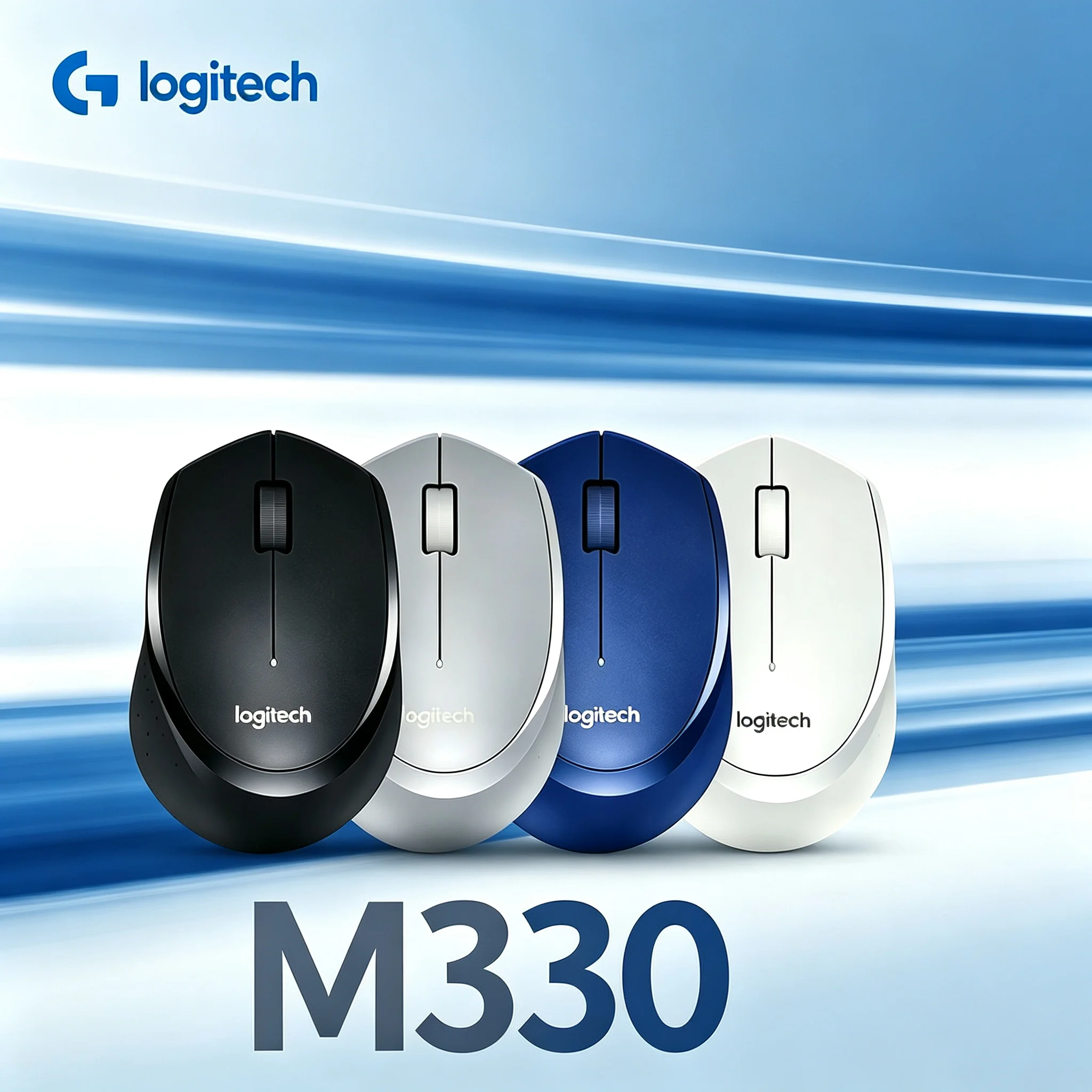 Logitech M330 1000DPI Wireless Silent Mouse Ergonomic Right‑Hand Mice For Office Workers