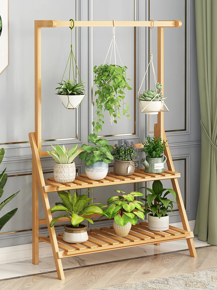 Flower shelf balcony shelf living room 2023 new floor-standing outdoor multi-layer folding courtyard indoor fleshy flower stand