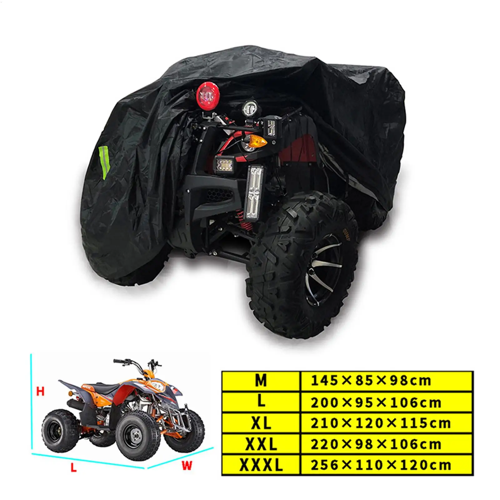 쿼드 커버 방수 헤비 듀티 프로텍터 자외선 차단 사계절 ATV 스노우 커버 야외 차고 캠핑 여행 모험용