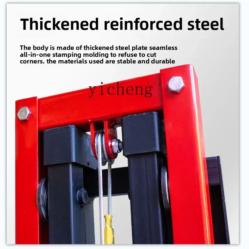 rechargeable truck-mounted semi-automatic stacking electric lifting cargo loading and unloading small forklift