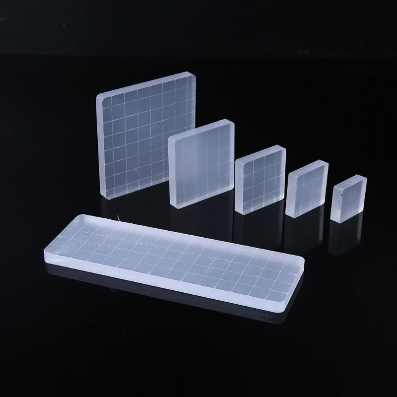 

6 Pieces Stamp Blocks Acrylic Clear Essential Stamping Tools Set with Lines