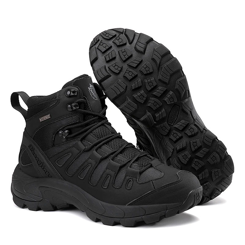 Homens sapatos do exército à prova dwaterproof água masculino militar tático botas mulheres ao ar livre unisex treinamento de alta qualidade resposta rápida rendas até segurança