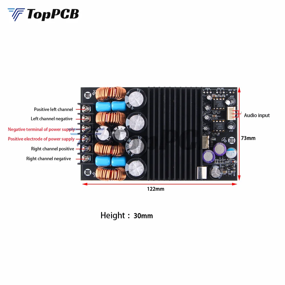 300W+300W 2.0 Channel TPA3255 HiFi Digital Audio Power Amplifier Board Class D Sound Amp for Car Speaker Subwoofer Home Theater